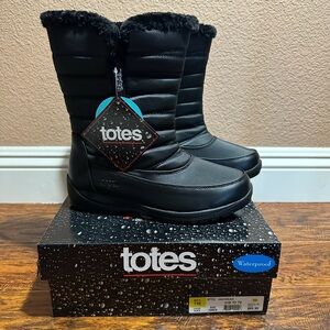 NWT Totes Women’s Jennifer Waterproof Black Winter Boots